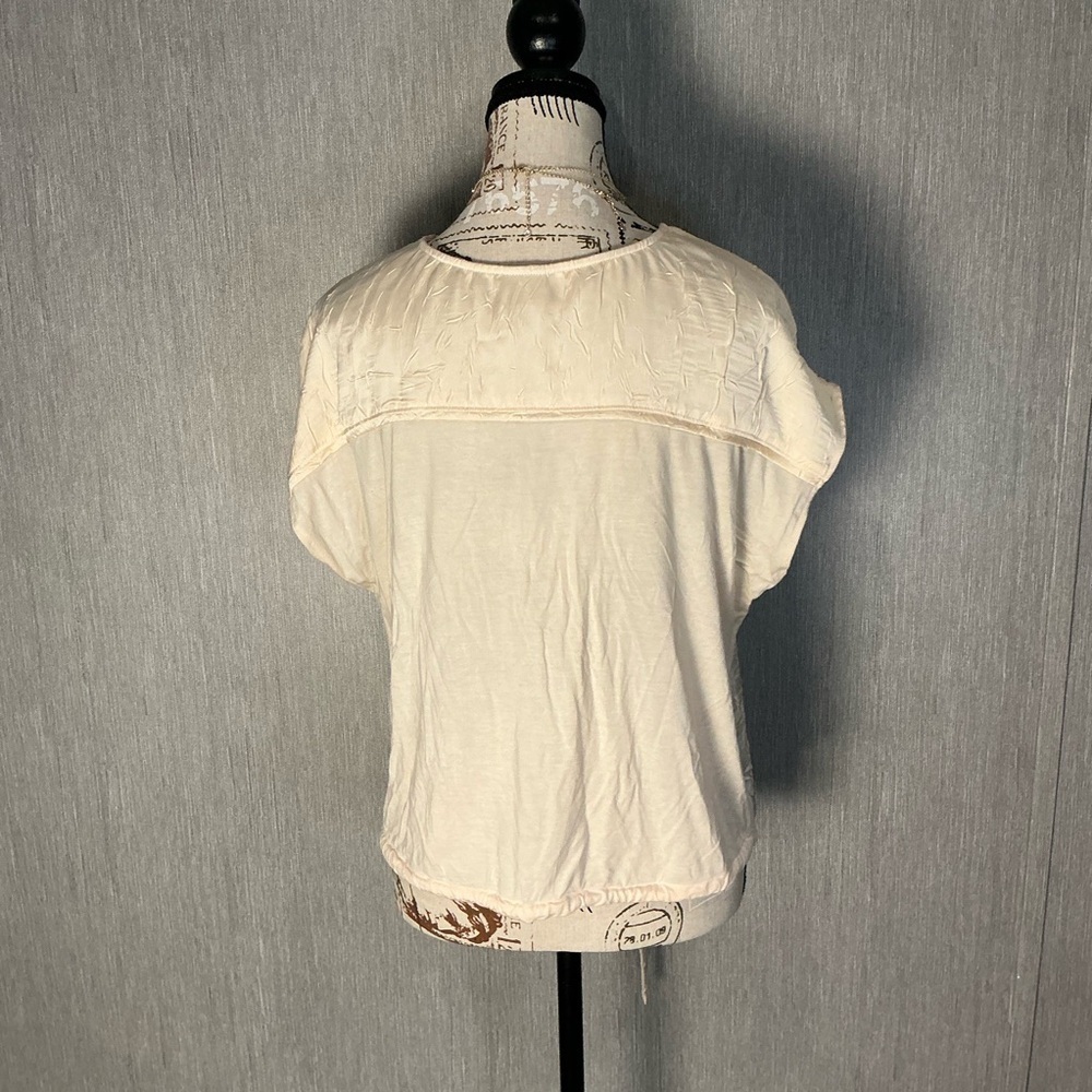 Worthington Cream Blouse with Drawstring Size Medium - Picture 4 of 9